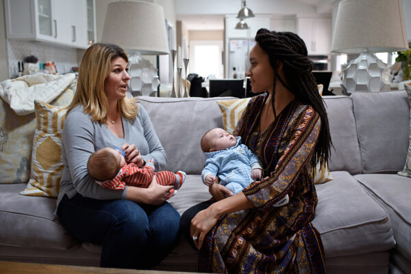 doula supporting new parents